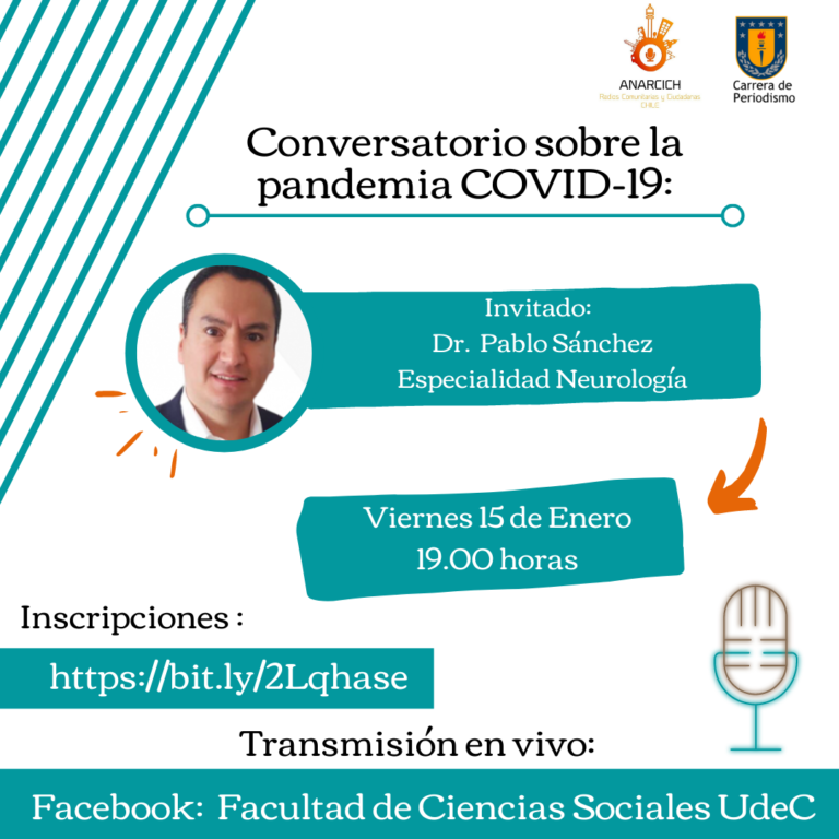 Periodismo UdeC realizará charla sobre Covid-19 con neurólogo del Hospital Clínico del Sur