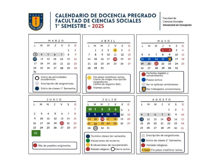 Calendario de docencia de pregrado 2025