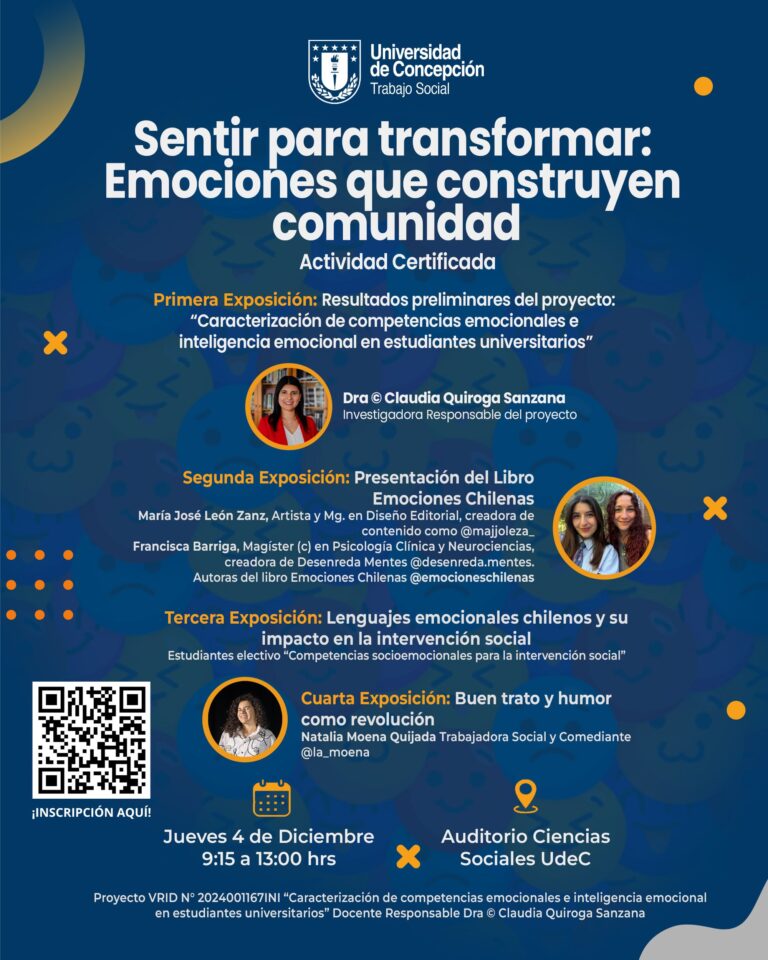 Trabajo Social UdeC realizará jornada “Sentir para transformar: emociones que construyen comunidad”