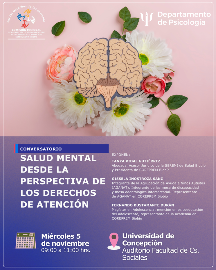 Conversatorio sobre salud mental y derechos reunirá a especialistas en la Facultad de Ciencias Sociales UdeC